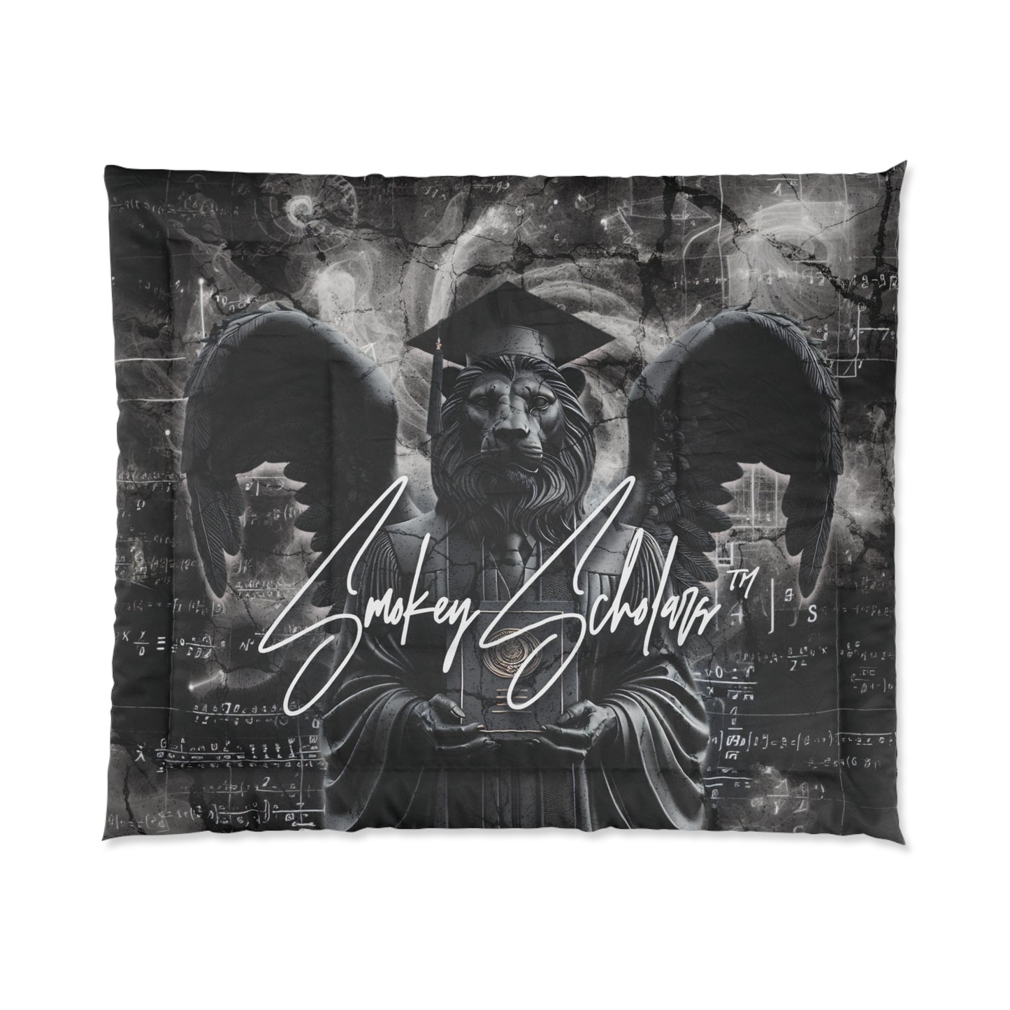 Smokey Scholars Black Angel Lion Comforter - Smokey Scholars