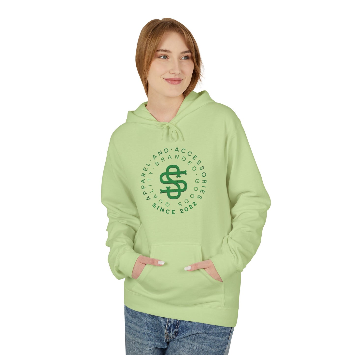 Smokey Scholars TM Green Bridge Unisex Midweight Softstyle Fleece Hoodie - Smokey Scholars