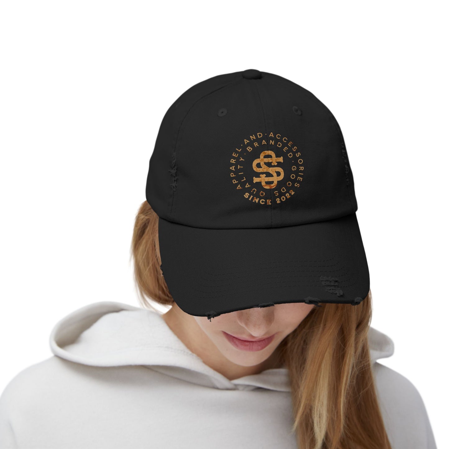 Smokey Scholars Gold Emblem Unisex Distressed Cap - Smokey Scholars