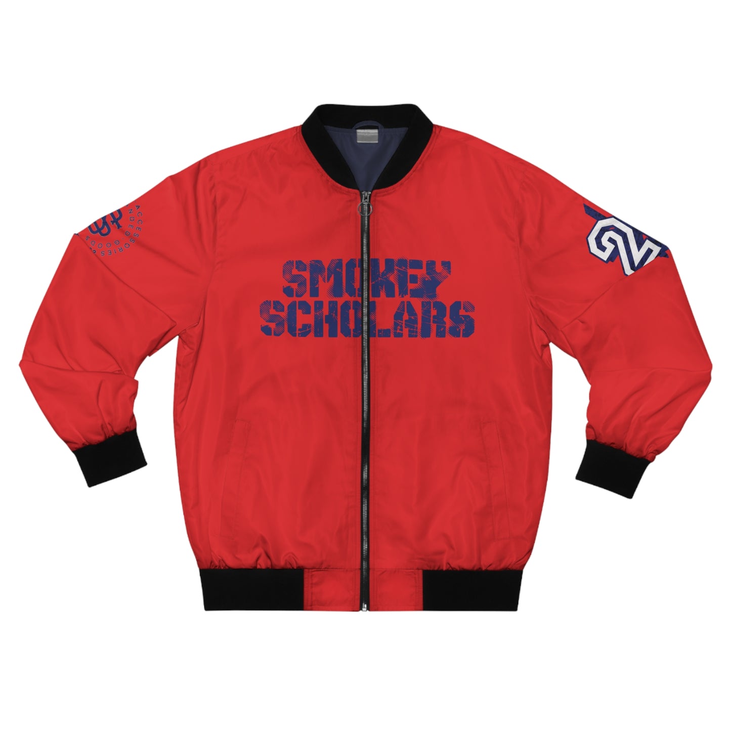 Smokey Scholars TM Study Skele Red Men's Bomber Jacket - Smokey Scholars