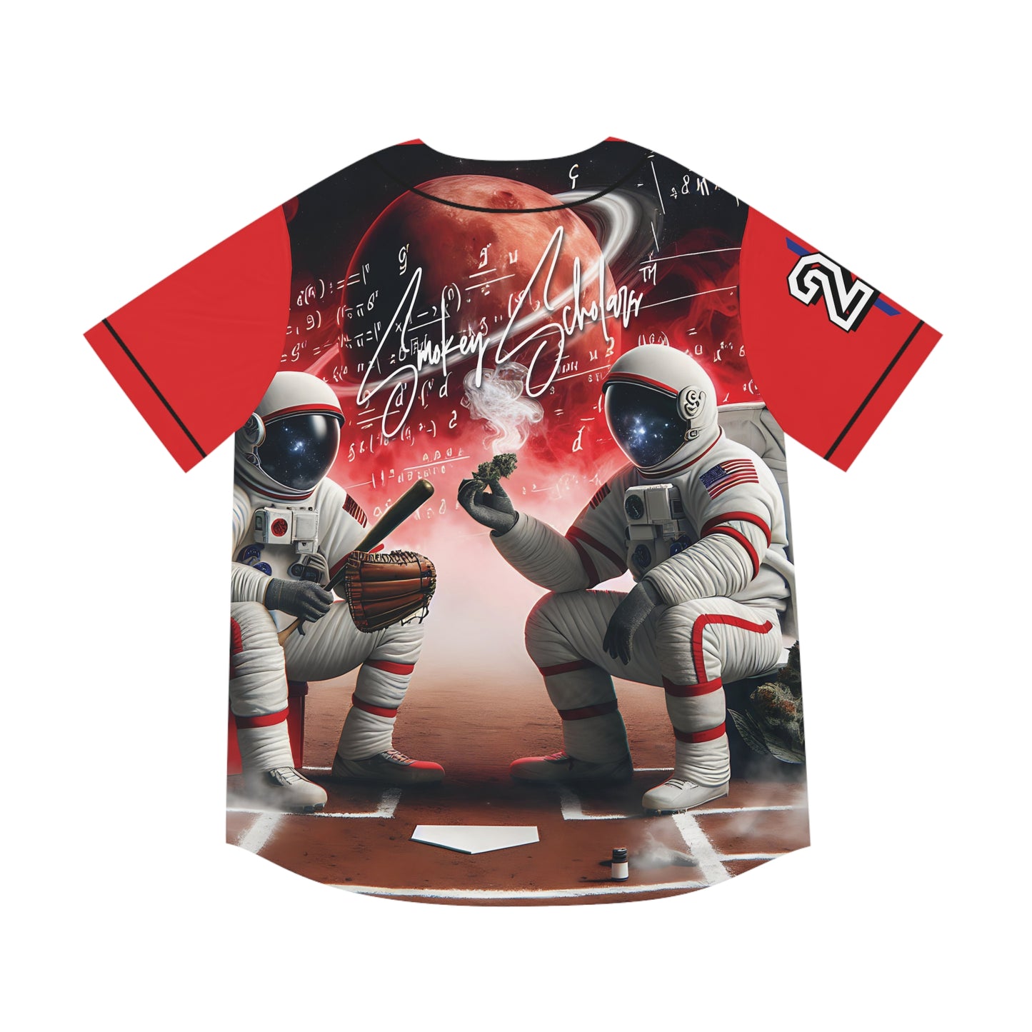 Smokey Scholars TM Astro-Skeleton Baseball Jersey (Red) - Smokey Scholars