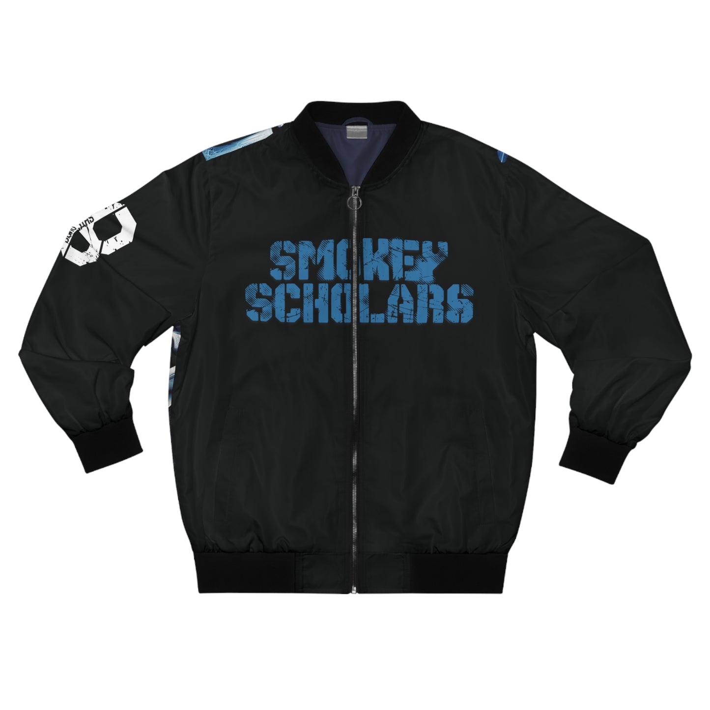 Smokey Scholars TM Blue Skele Men's Bomber Jacket - Smokey Scholars