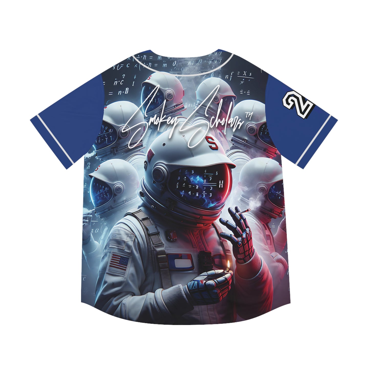 Smokey Scholars TM Astro-Skeleton Baseball Jersey (Blue) - Smokey Scholars