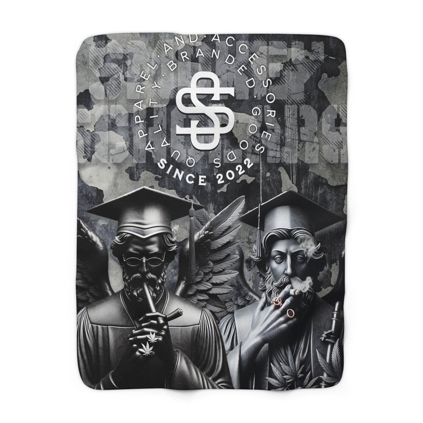 Smokey Scholars Double Statue Sherpa Fleece Blanket - Smokey Scholars