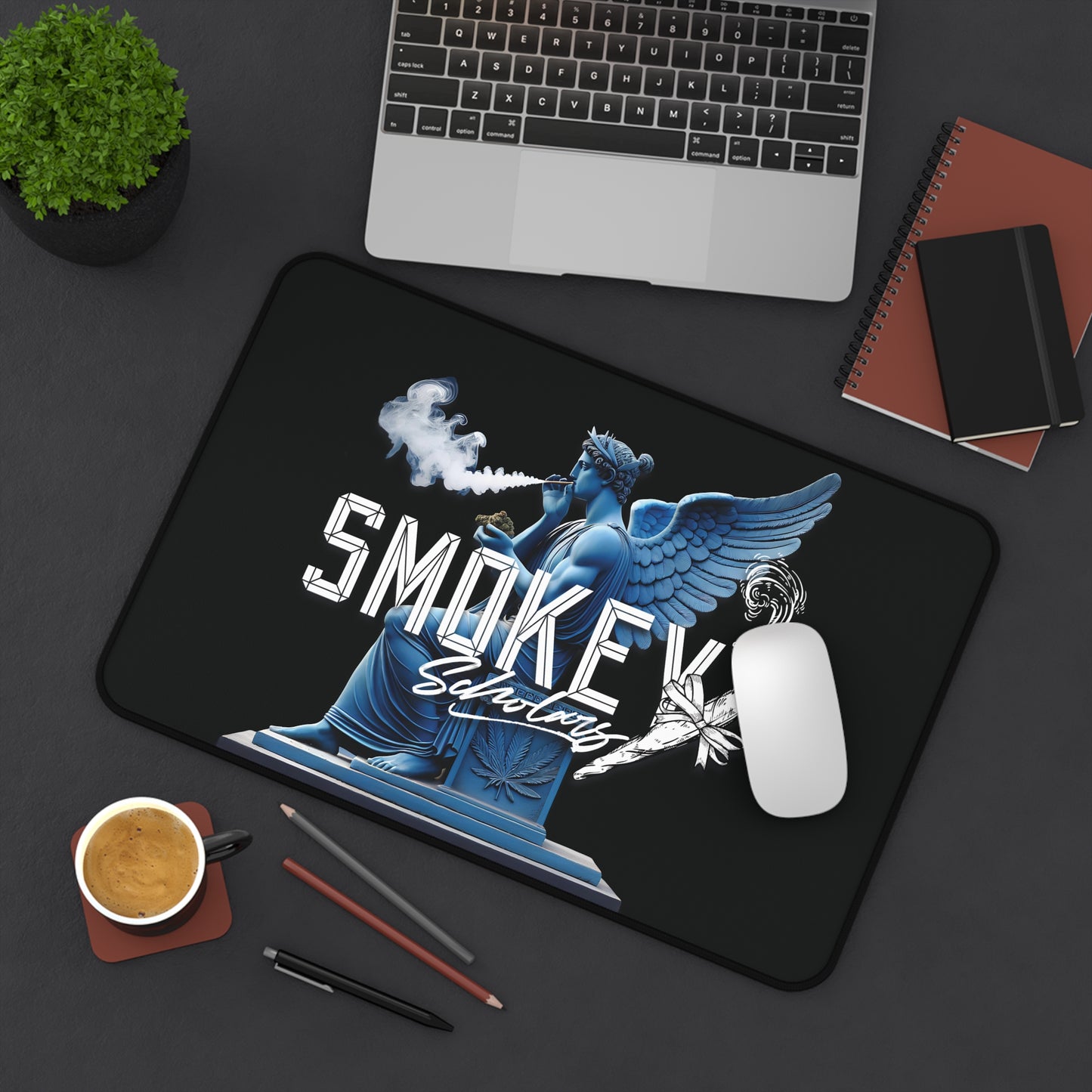 Smokey Scholars Blue StatueDesk Mat - Smokey Scholars