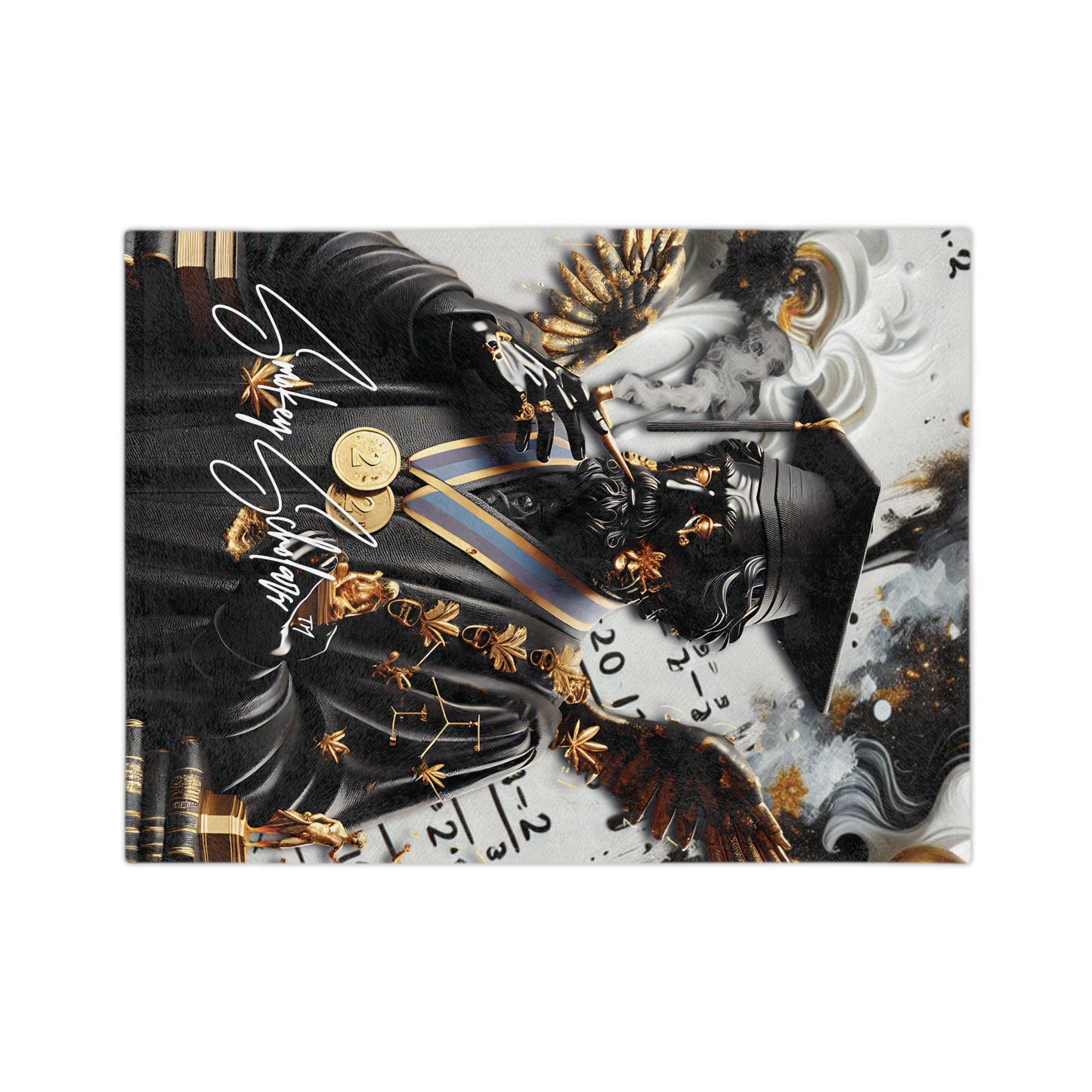 Smokey Scholars Blk Stone Velveteen Microfiber Blanket - Smokey Scholars