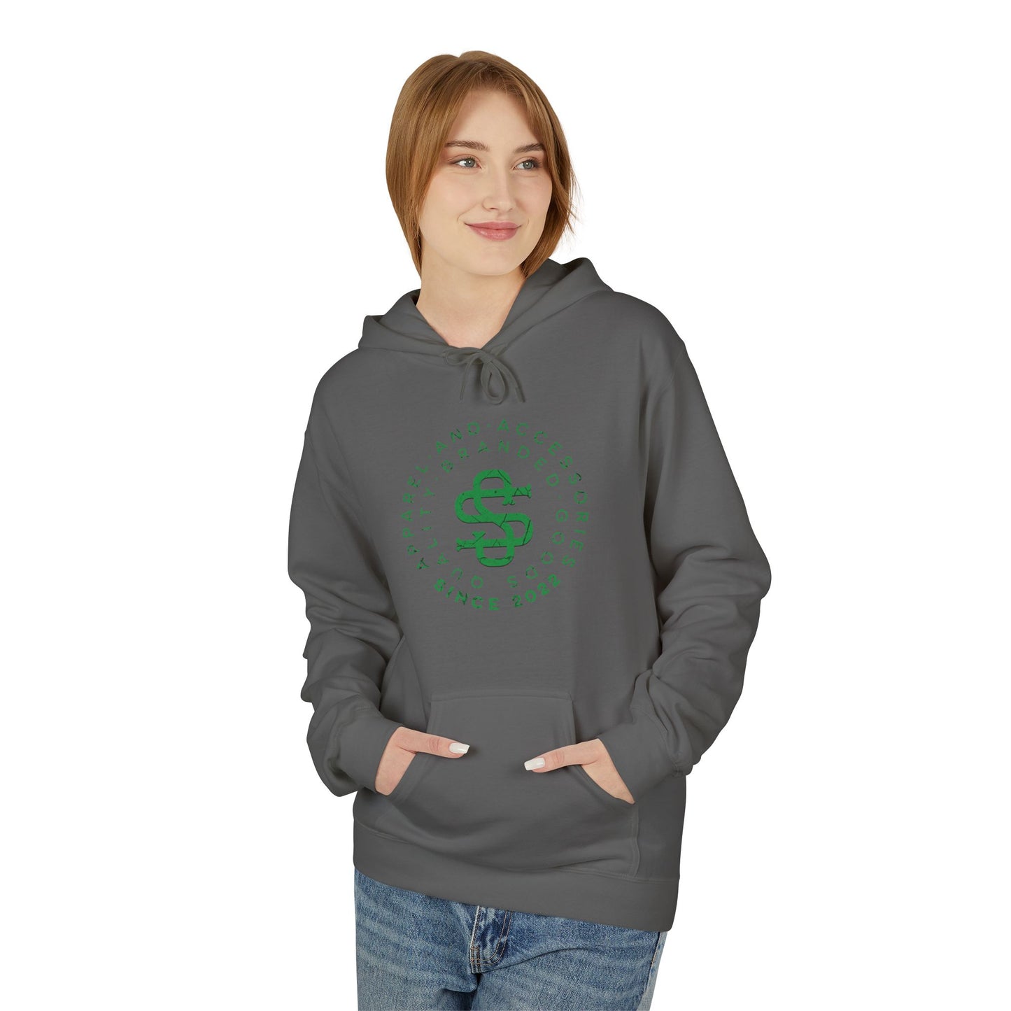 Smokey Scholars TM Green Bridge Unisex Midweight Softstyle Fleece Hoodie - Smokey Scholars