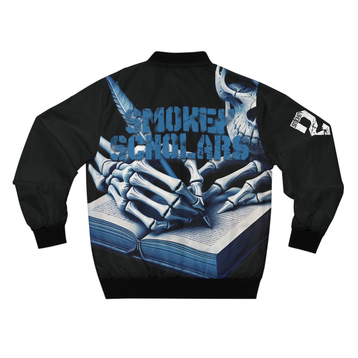 Smokey Scholars TM Blue Skele Men's Bomber Jacket - Smokey Scholars