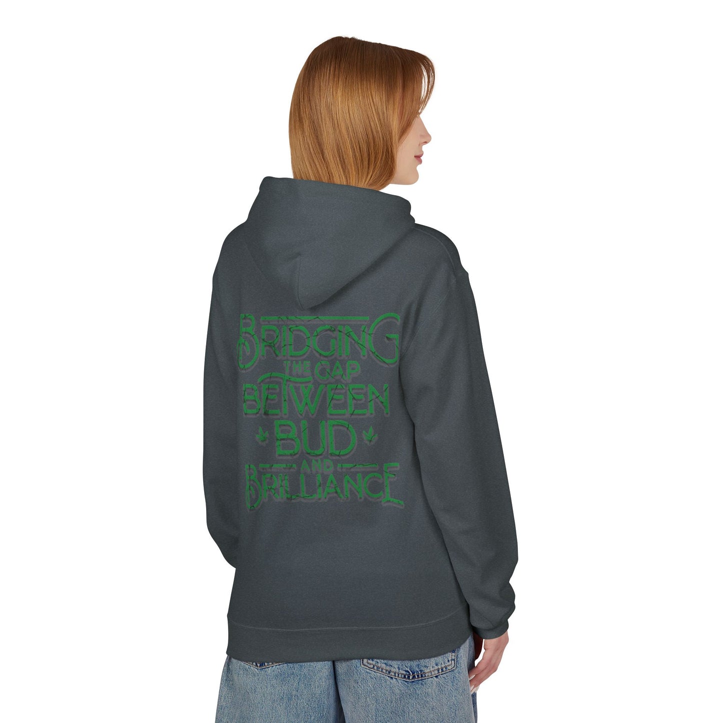 Smokey Scholars TM Green Bridge Unisex Midweight Softstyle Fleece Hoodie - Smokey Scholars