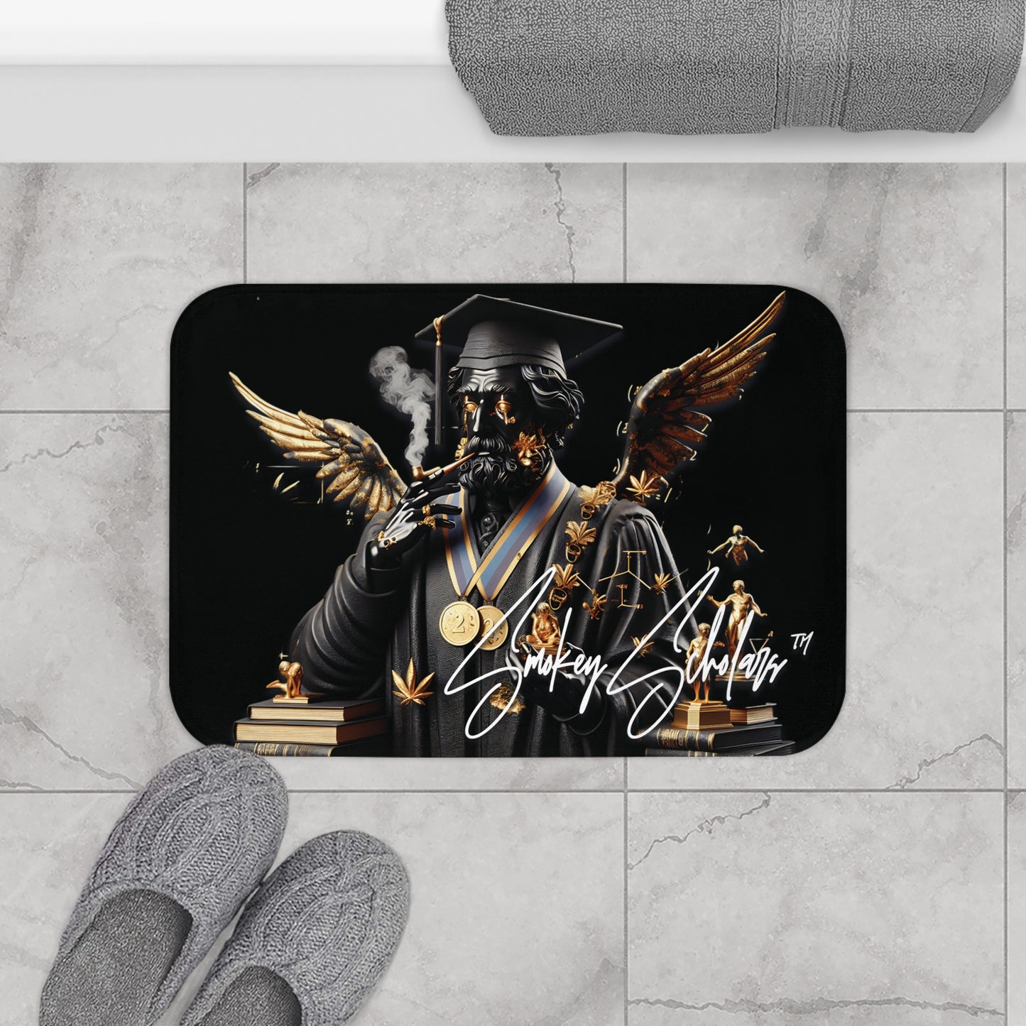 Smokey Scholars Blk Stone Bath Mat - Smokey Scholars