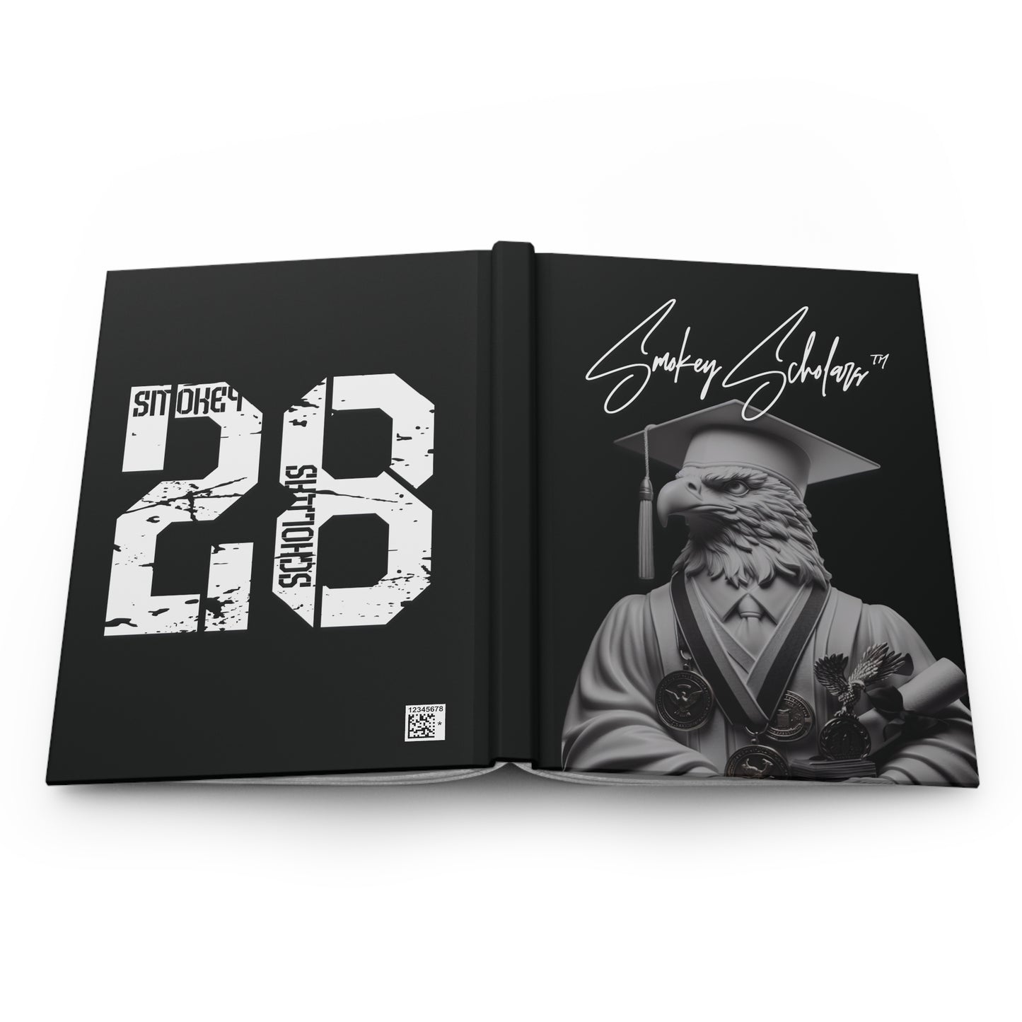 Smokey Scholars Blk White Eagle Hardcover Journal Matte - Smokey Scholars