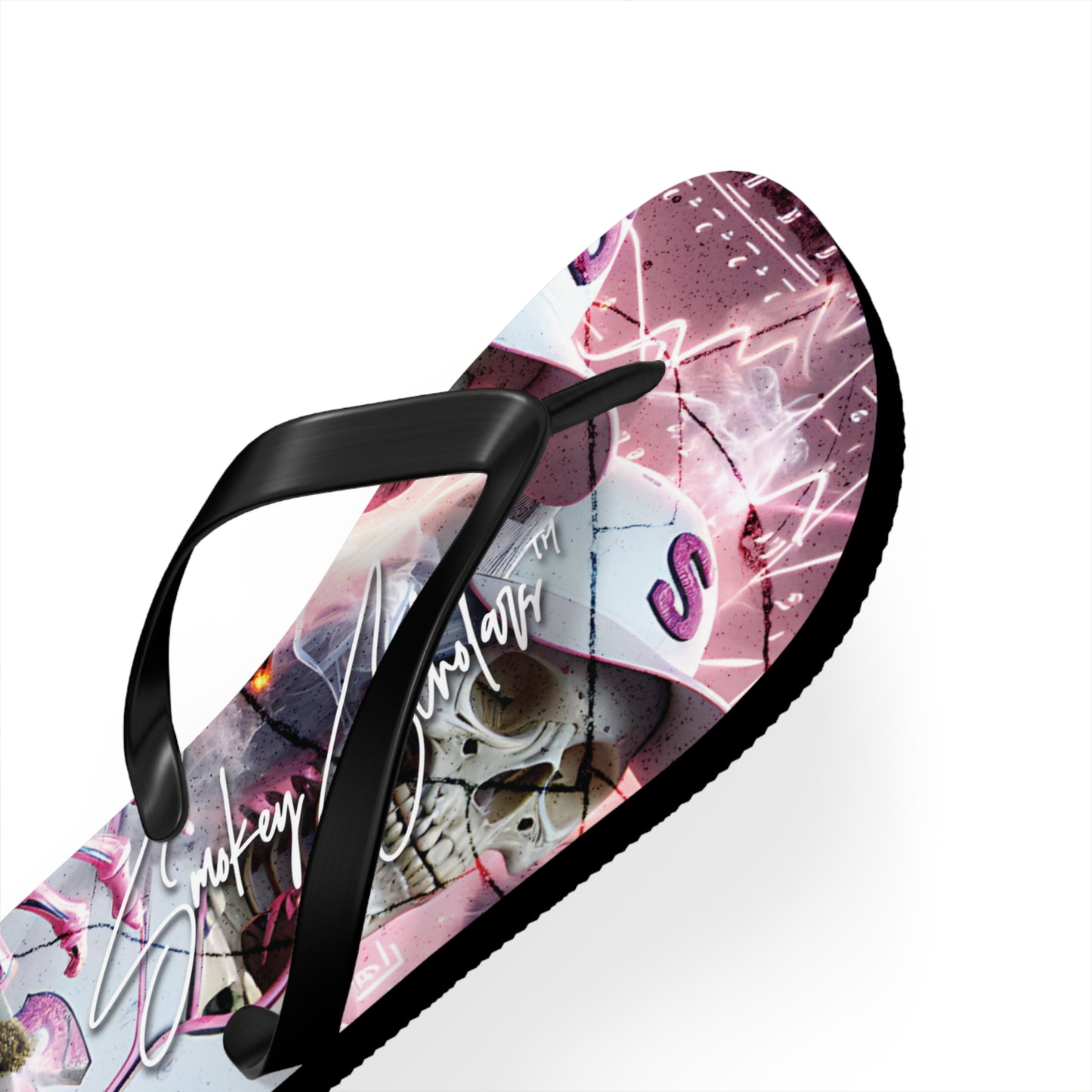 Smokey Scholars TM Astro Skele Pink Flip Flops - Smokey Scholars