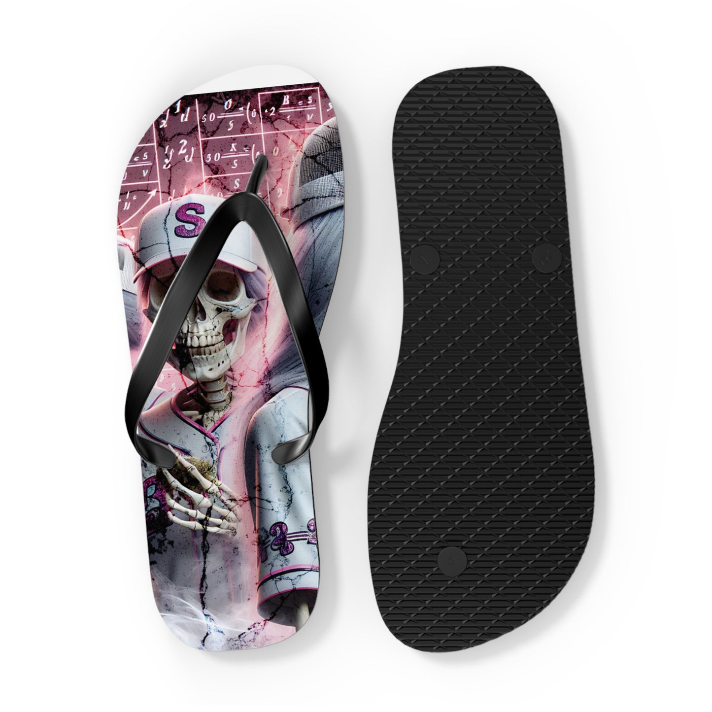 Smokey Scholars TM Astro Skele Pink Flip Flops - Smokey Scholars