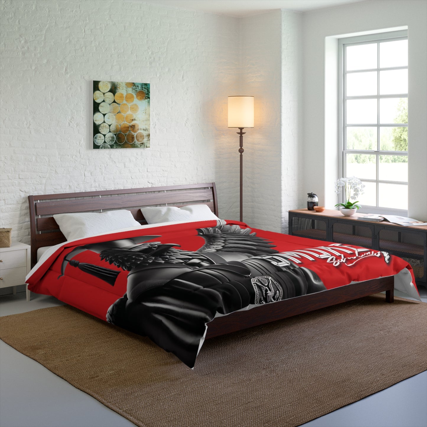 Smokey Scholars Red Steel Eagle Comforter - Smokey Scholars