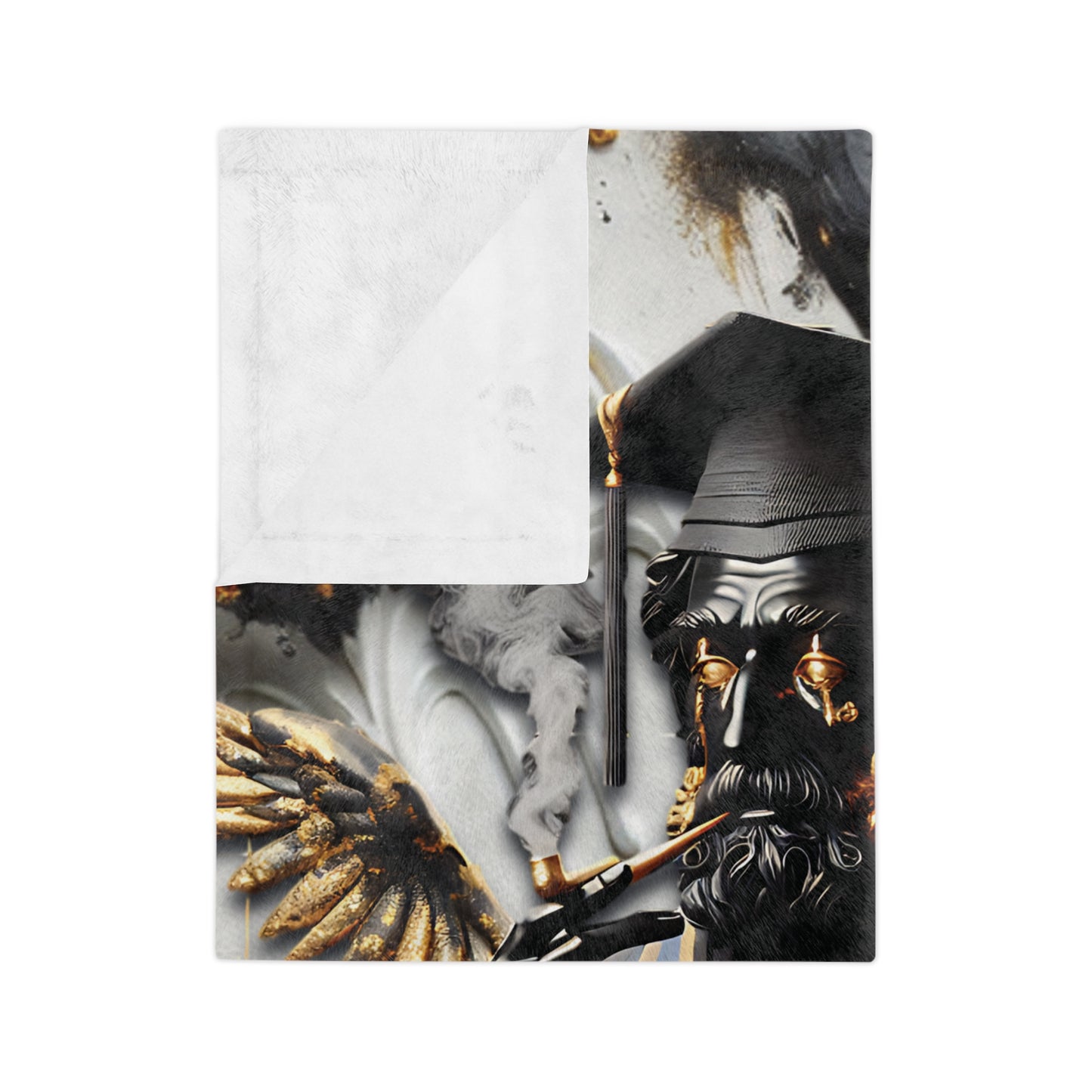 Smokey Scholars Blk Stone Velveteen Microfiber Blanket - Smokey Scholars