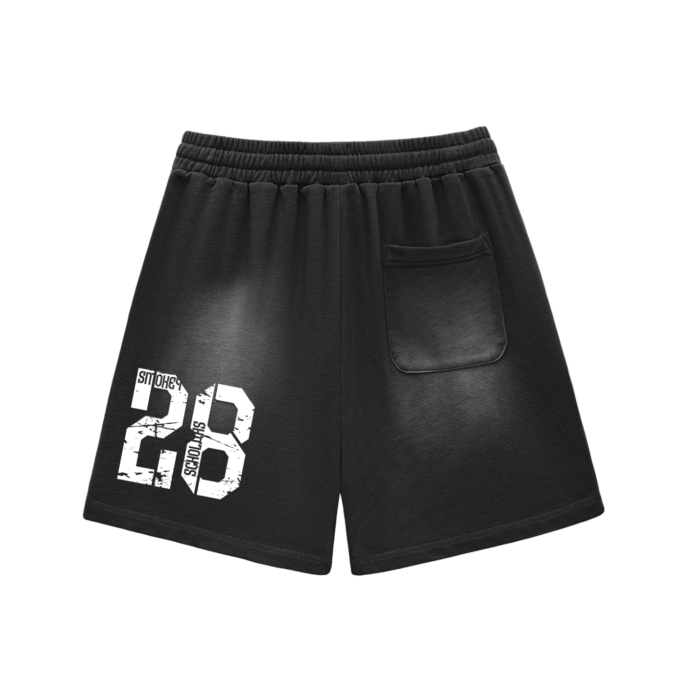 Smokey Scholars TM Sun Fade Raw Edge Cotton Shorts