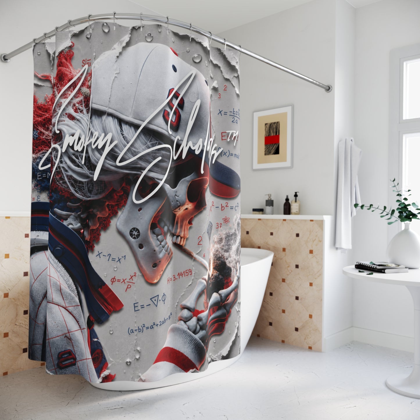 Smokey Scholars Astro Skelly Shower Curtain - Smokey Scholars