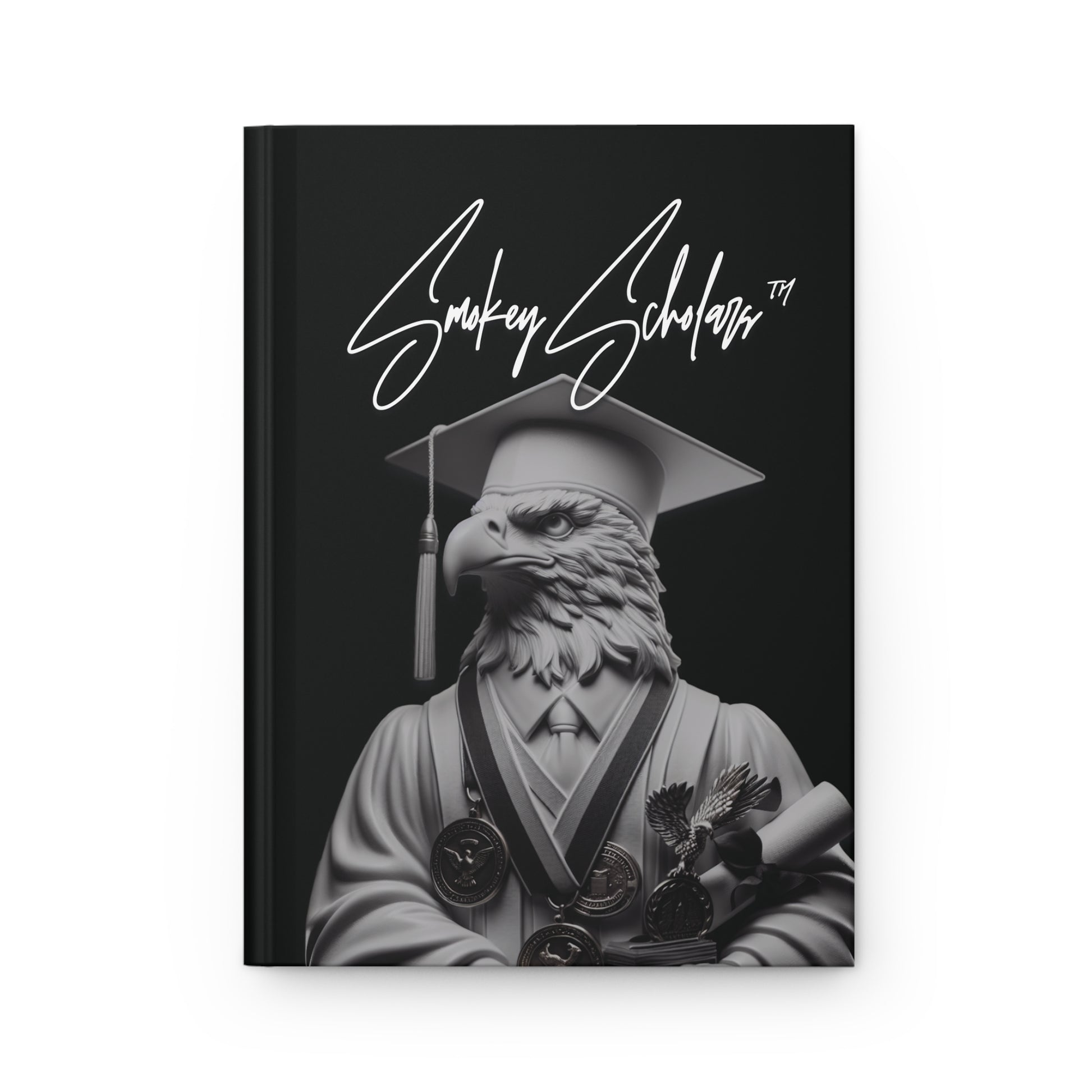 Smokey Scholars Blk White Eagle Hardcover Journal Matte - Smokey Scholars