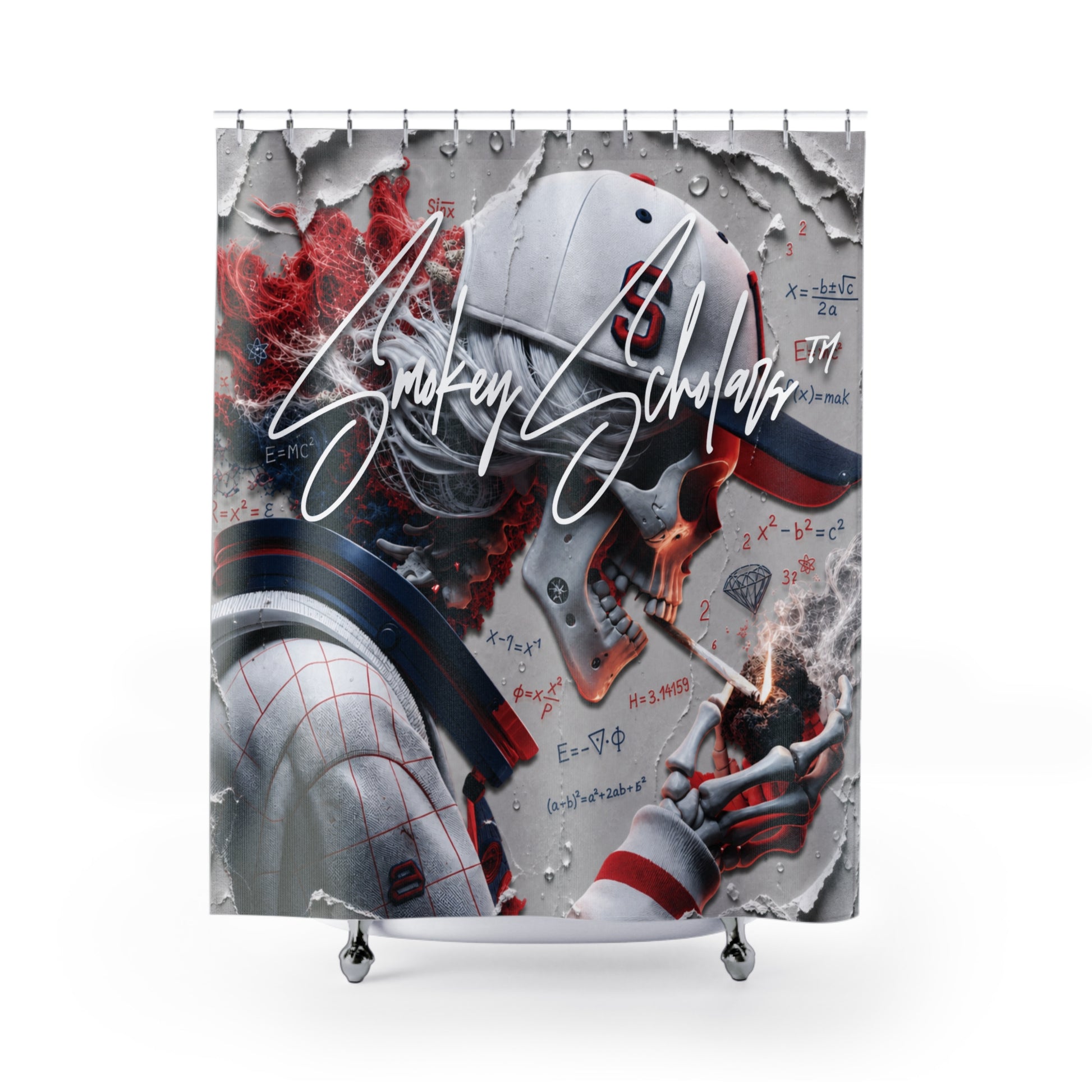 Smokey Scholars Astro Skelly Shower Curtain - Smokey Scholars