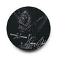 Smokey Scholars Blk Lion Statue Acrylic Wall Clock - Smokey Scholars