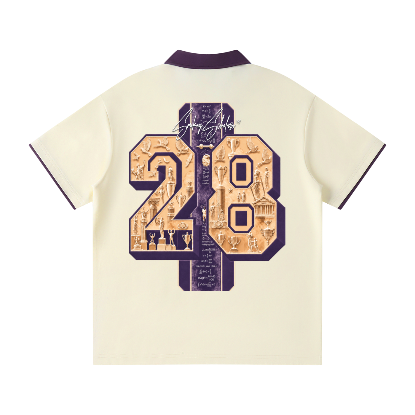 Smokey Scholars Contrast Collar Raglan Polo Shirt - Smokey Scholars