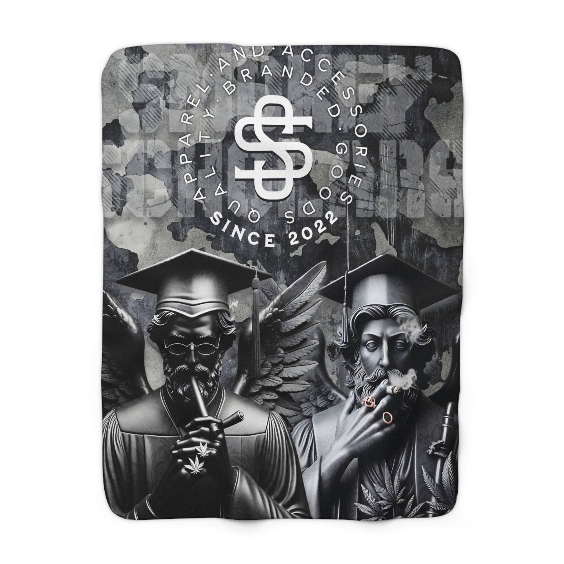 Smokey Scholars Double Statue Sherpa Fleece Blanket - Smokey Scholars