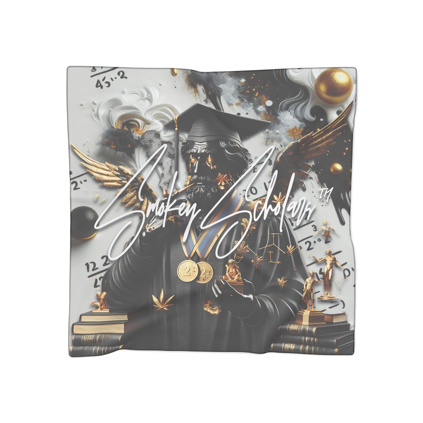 Smokey Scholars Blk Stone  Poly Scarf - Smokey Scholars