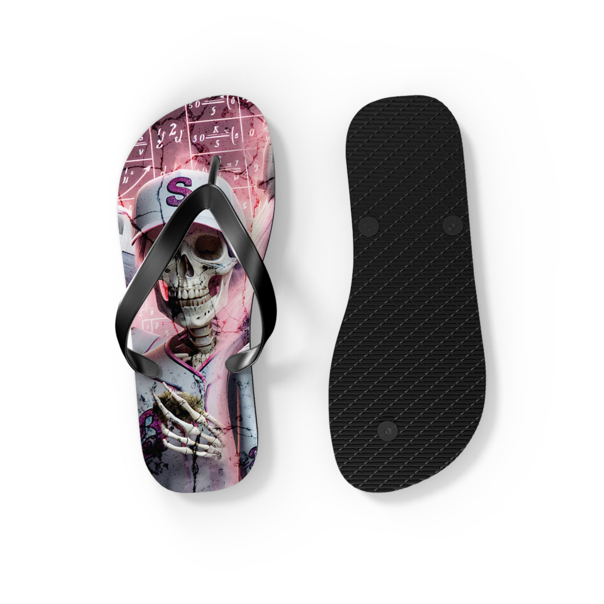 Smokey Scholars TM Astro Skele Pink Flip Flops - Smokey Scholars