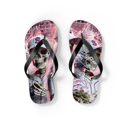 Smokey Scholars TM Astro Skele Pink Flip Flops - Smokey Scholars