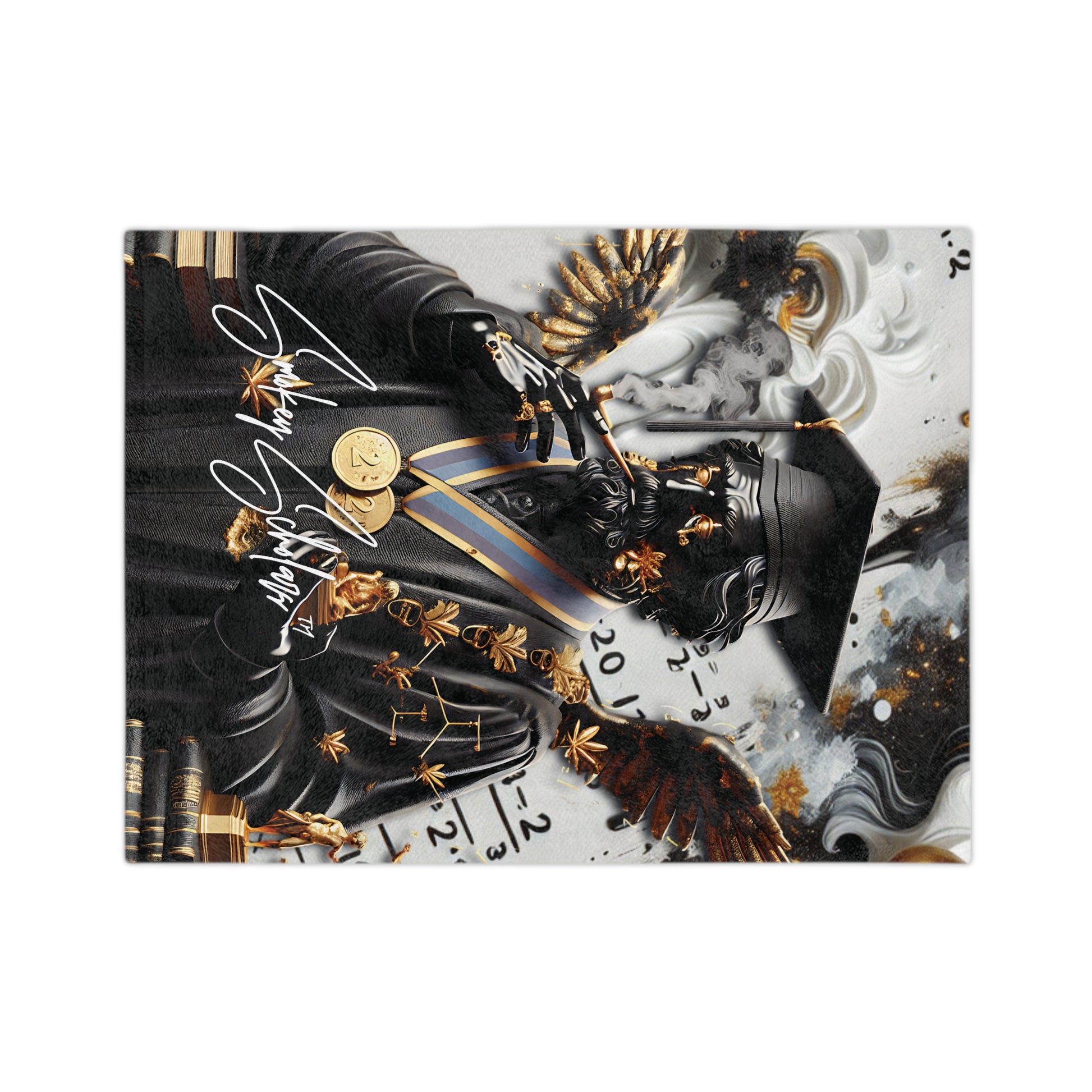 Smokey Scholars Blk Stone Velveteen Microfiber Blanket - Smokey Scholars