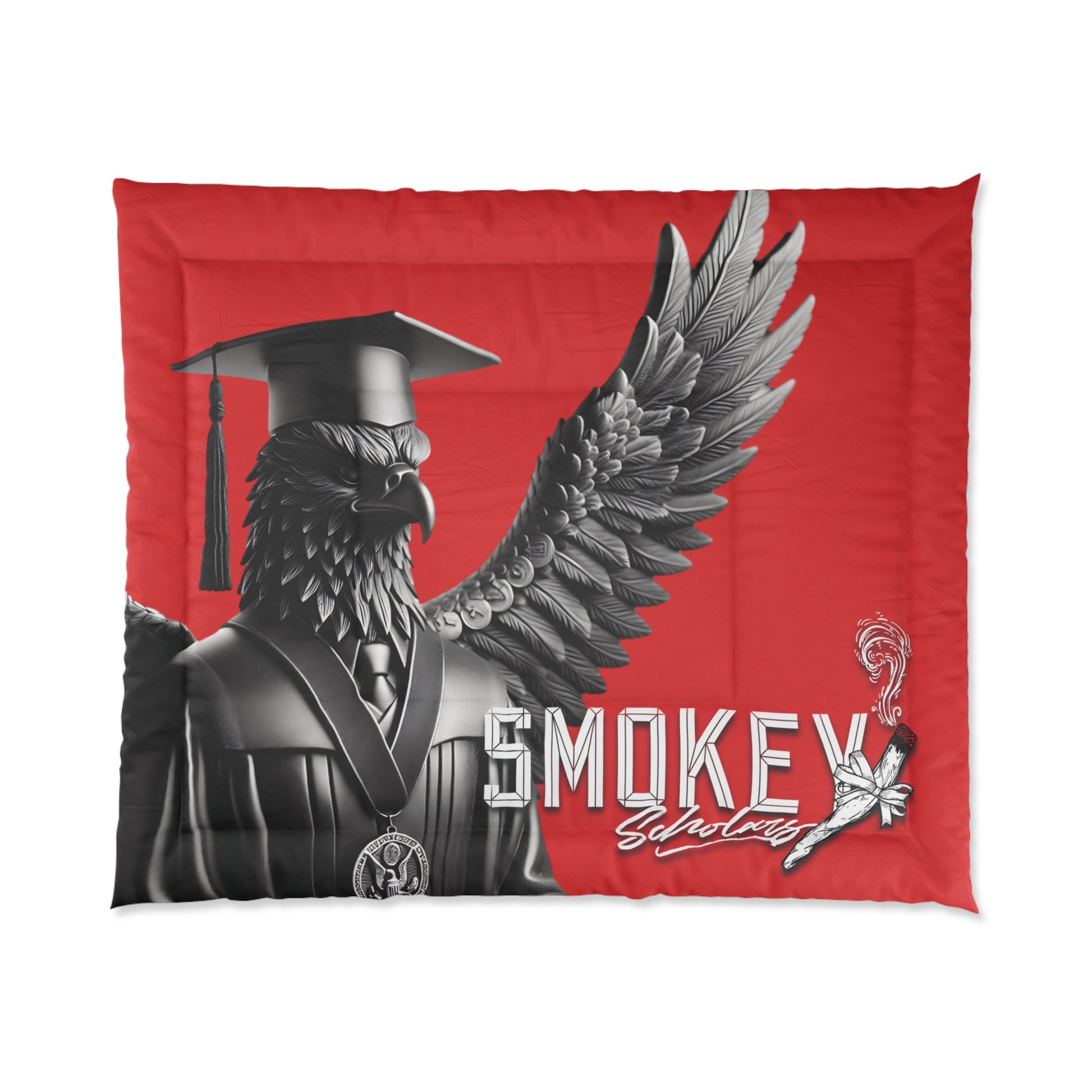 Smokey Scholars Red Steel Eagle Comforter - Smokey Scholars