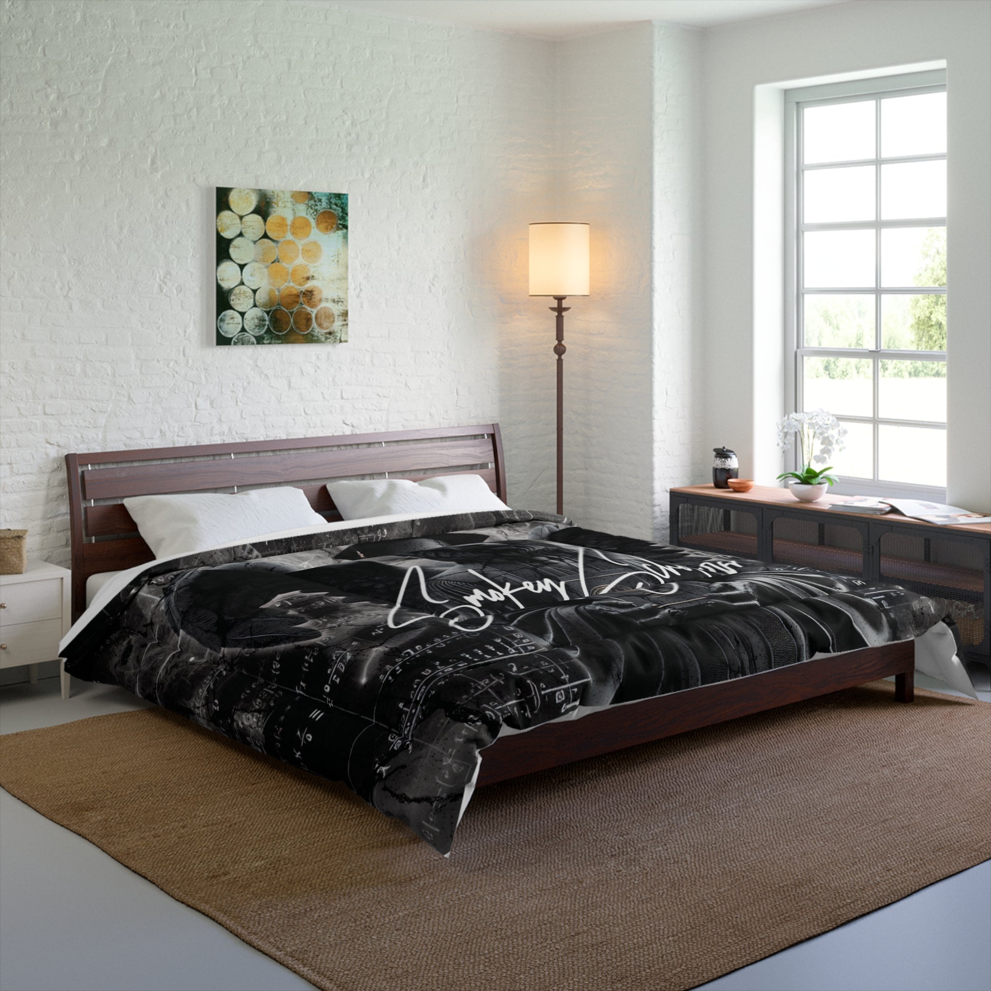 Smokey Scholars Black Angel Lion Comforter - Smokey Scholars