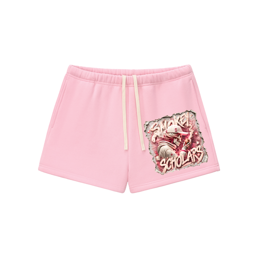 Smokey Scholars Women's Pink Fleece Drawstring Sweatshorts - Smokey Scholars