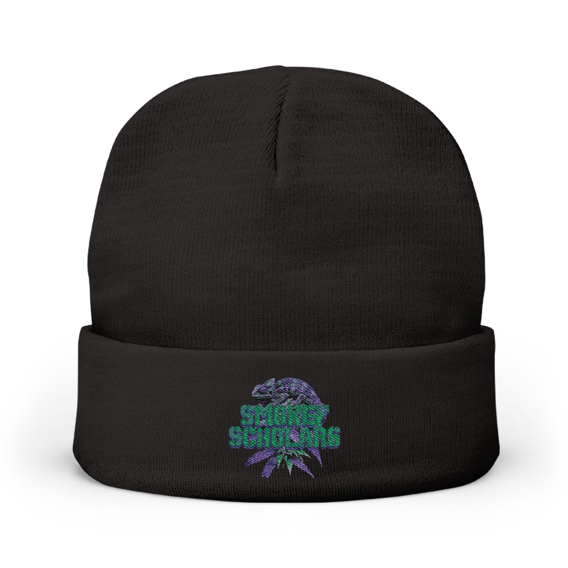 Smokey Scholars Purple Chameleon Bud Knit Beanie (Embroidered) - Smokey Scholars
