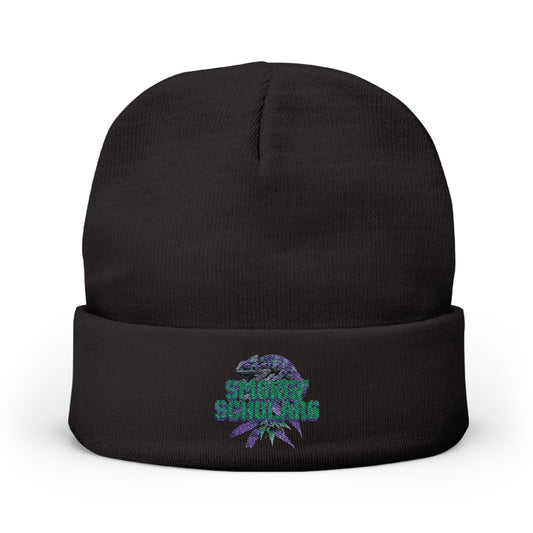 Smokey Scholars Purple Chameleon Bud Knit Beanie (Embroidered)
