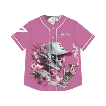 Smokey Scholars TM  Astro-Skeleton Women's Baseball Jersey (Pink) - Smokey Scholars