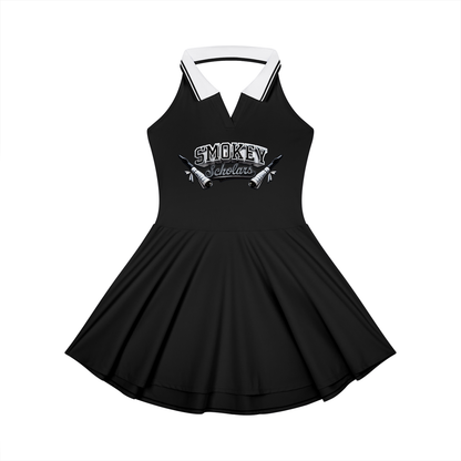 Smokey Scholars Women's Collared Halter A-Line Tennis Dress