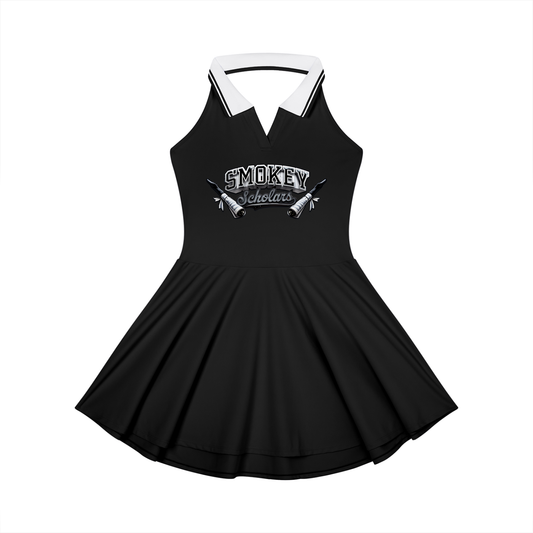 Smokey Scholars Women's Collared Halter A-Line Tennis Dress