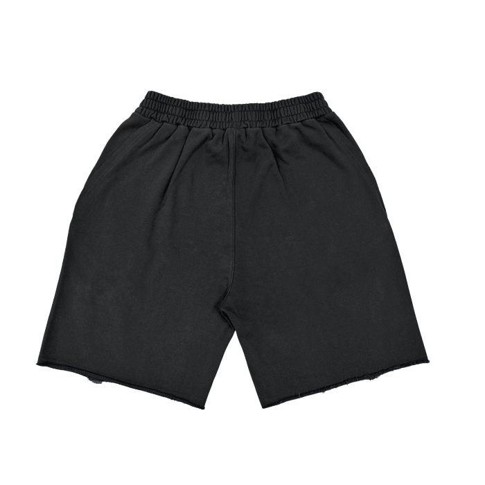 Vintage Washed  Tiger Stripes Short Pants - 360 GSM - Smokey Scholars