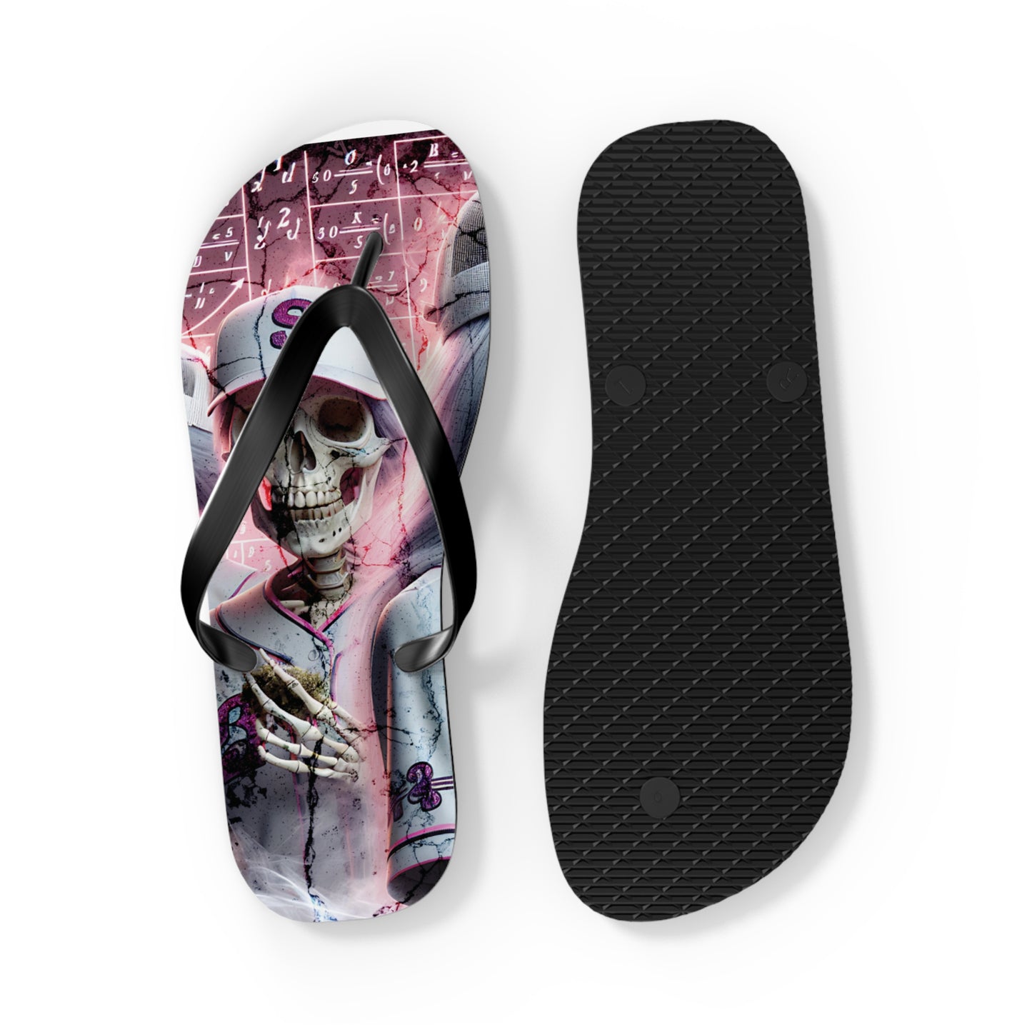 Smokey Scholars TM Astro Skele Pink Flip Flops - Smokey Scholars