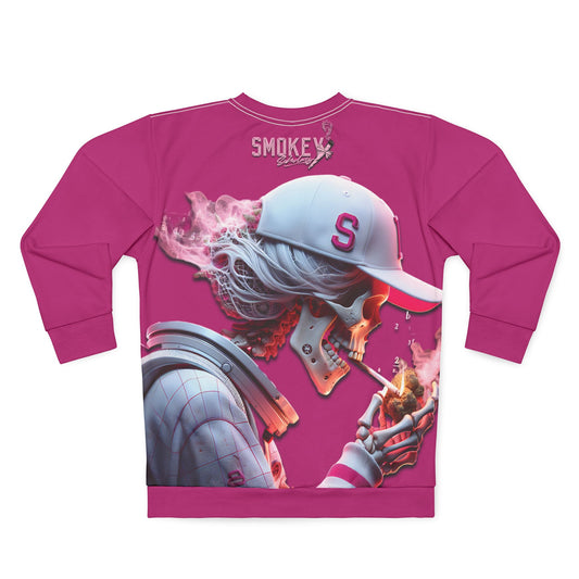 Smokey Scholars TM Pink Astroskeleton Unisex Sweatshirt - Smokey Scholars