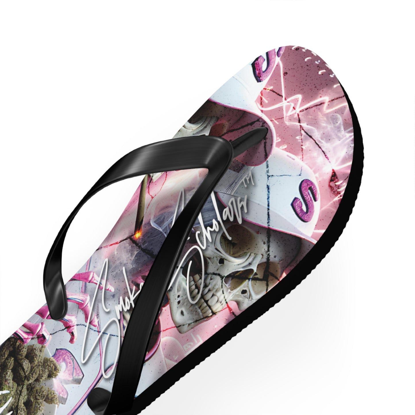 Smokey Scholars TM Astro Skele Pink Flip Flops - Smokey Scholars