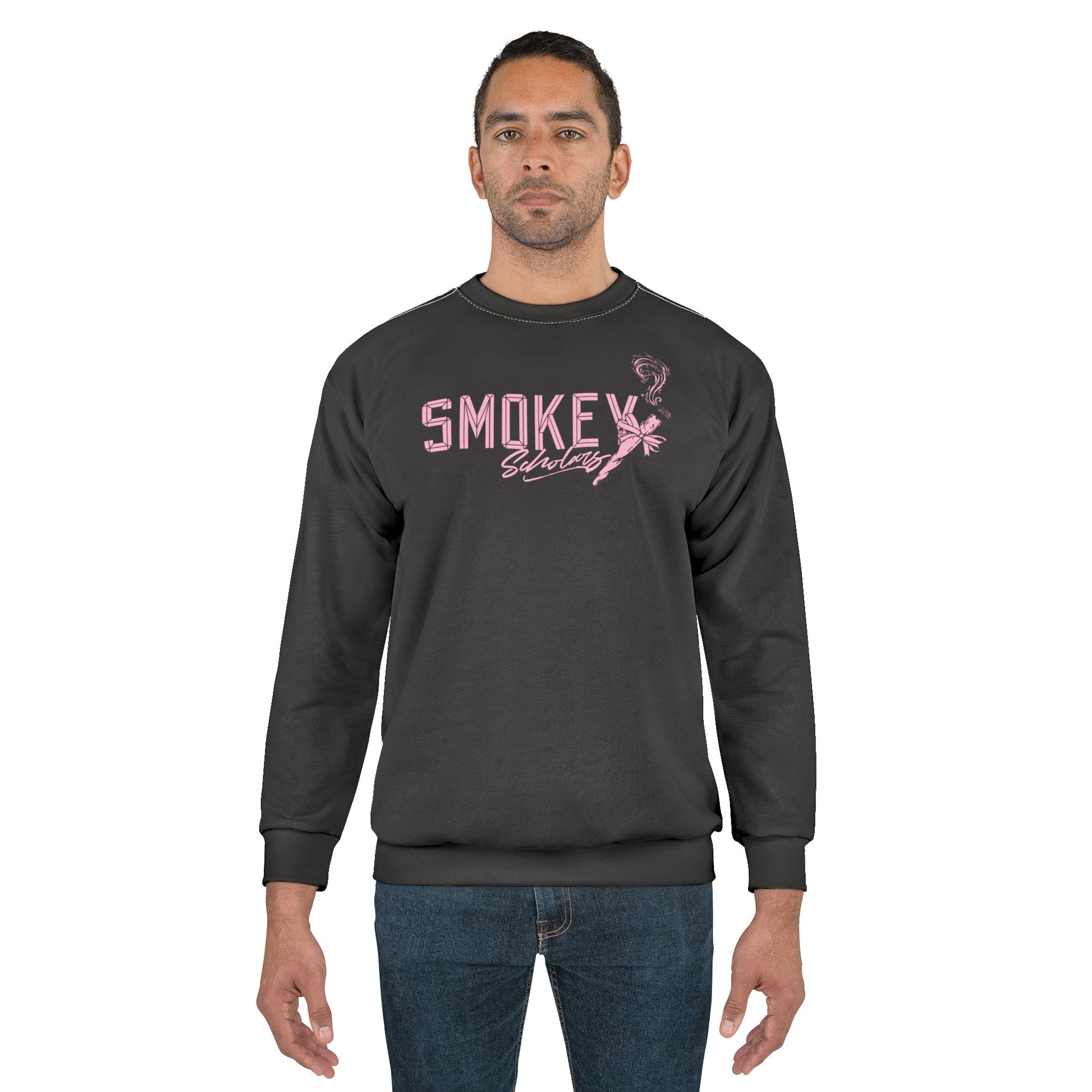 Smokey Scholars Tm Black & Pink Astroskele Unisex Sweatshirt - Smokey Scholars