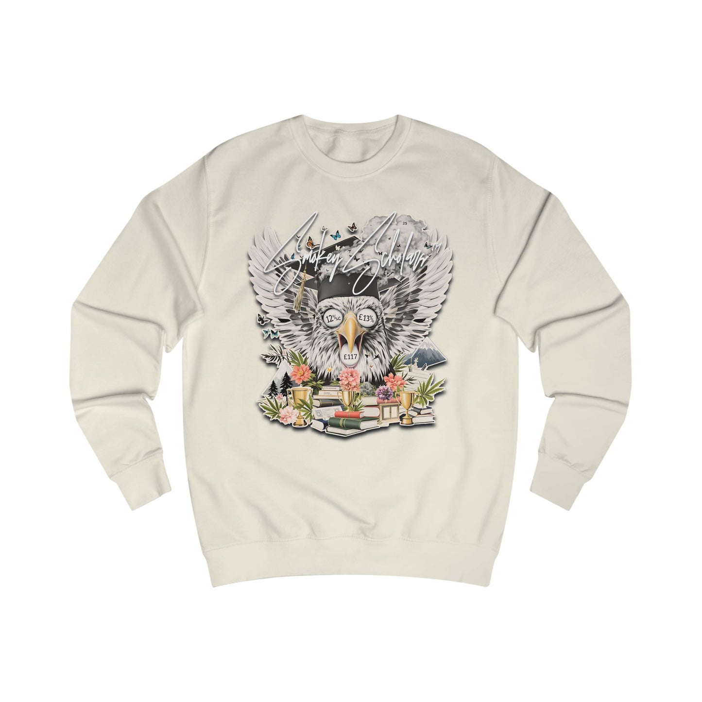 Smokey Scholars Eagle Collage Sweatshirt — Big Eye Eagle Graphic