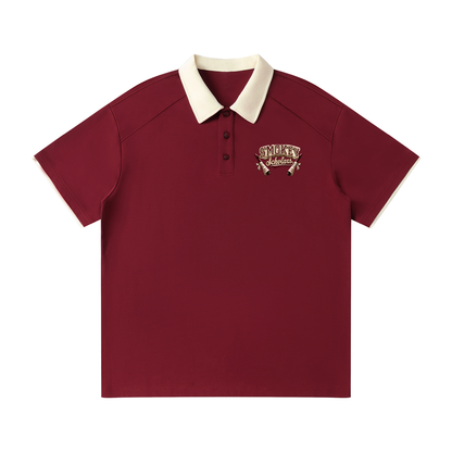 Smokey Scholars Premium Astro Skelly Polo - Wine Red - Smokey Scholars