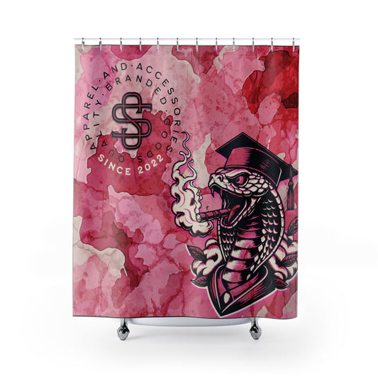 Smokey Scholars Pink Cobra Grad Shower Curtains - Smokey Scholars