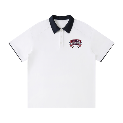 Smokey Scholars Premium Astro Skelly Polo - White - Smokey Scholars