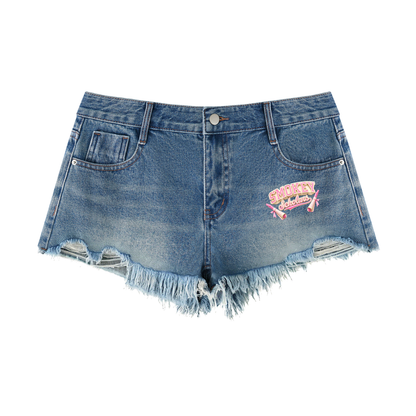 Smokey Scholars Women's Vintage Wash Raw Hem Denim Shorts - Smokey Scholars