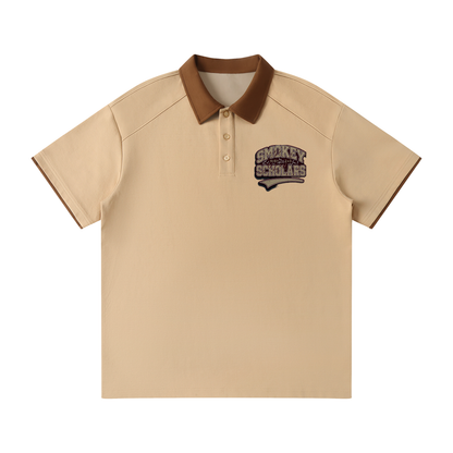 Smokey Scholars Khaki Premium Graphic Polo - Smokey Scholars