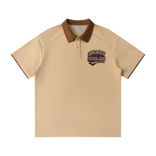 Smokey Scholars Khaki Premium Graphic Polo - Smokey Scholars